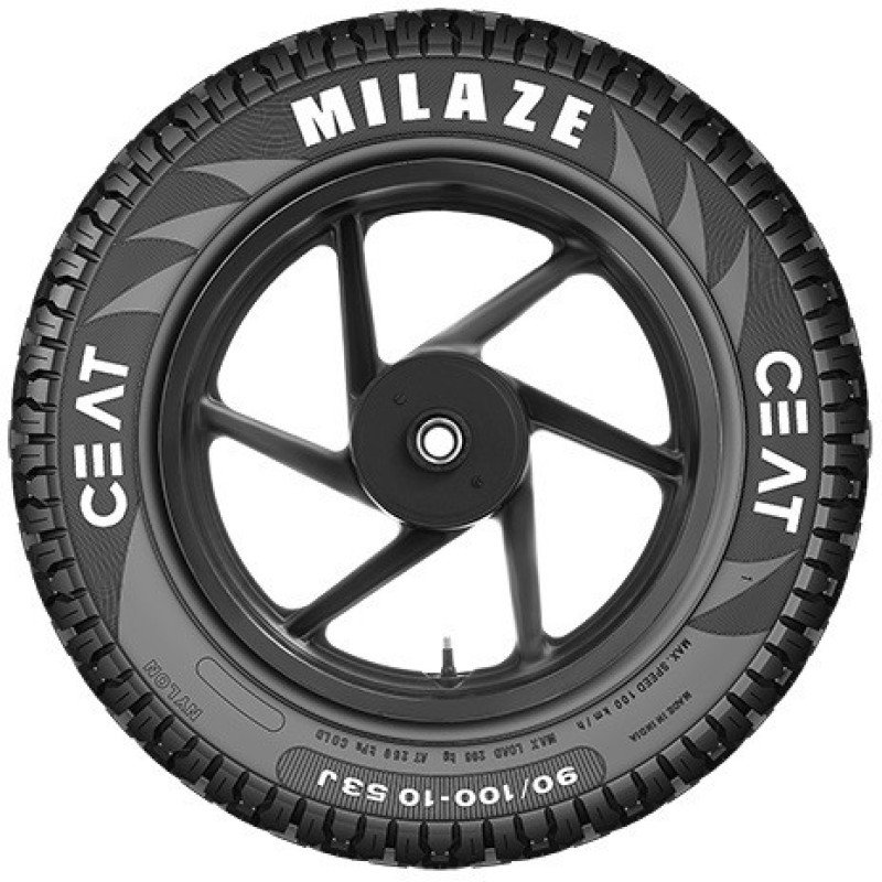 Ceat 105918 Milaze Tl 53J Sw 90/100-10 Front & Rear Two Wheeler Tyre(Street, Tube Less)