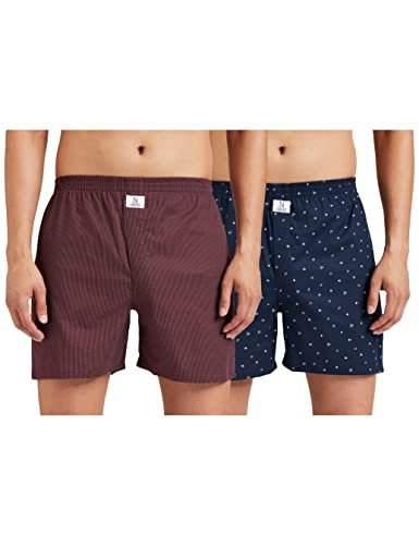 Longies Men’S Cotton Boxer (Pack Of 2) (Lgboxpo2017M_Multicolor_Medium_Pk Of 2_Maroon, Black_M)