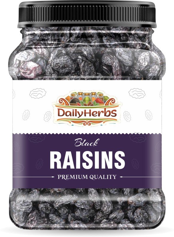 Dailyherbs Black Seedless Raisins, 100% Natural (Kishmish) Raisins(1 Kg)