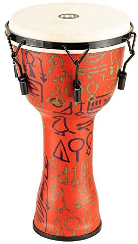 Meinl Percussion Djembe, Travel Series Goatskin Head Mechanical Tuned 10″ (25.4Cm) -Pharaoh’S Script Pmdj1-M-G, Multi-Colour