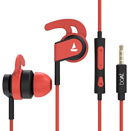 Boat Bassheads 242 In Ear Wired Earphones With Mic(Red)