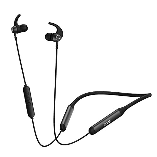 Boat Rockerz 330 Pro In-Ear Bluetooth Neckband With 60Hrs Playtime, Asap Charge, Enx Tech, Signature Sound, Bt V5.2, Dual Pairing, Ipx5, With Mic (Active Black)