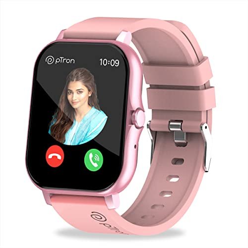 Ptron Newly Launched Force X10 Bluetooth Calling Smartwatch With 1.7″ Full Touch Color Display, Real Heart Rate Monitor, Spo2, Watch Faces, 5 Days Runtime, Fitness Trackers & Ip68 Waterproof (Pink)
