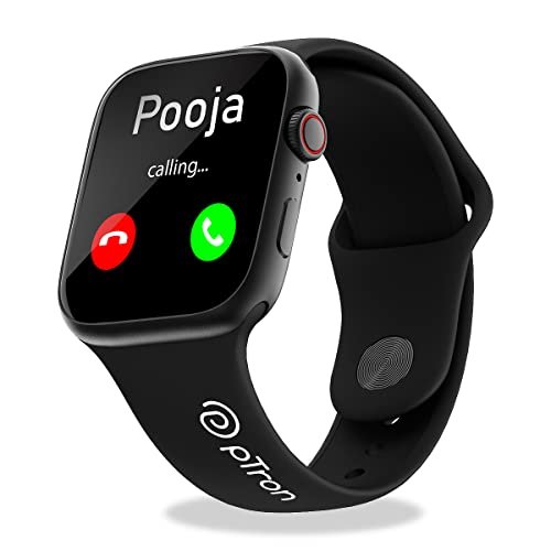 Ptron Newly Launched Force X12S Bluetooth Calling Smartwatch, 1.85″ Full Touch Hd Display, Real Heart Rate Monitor, Spo2, Watch Faces, 5 Days Battery Life, Fitness Trackers & Ip68 Waterproof (Black)