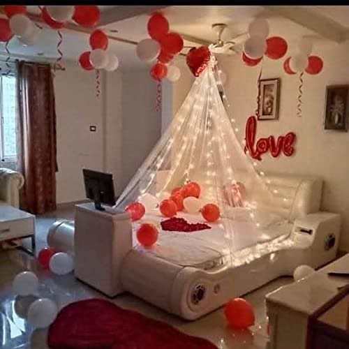 Aerostark Bigballoons “A Night To Remember” Deluxe Romantic Cabbana Balloon Decoration Set For Birthdays, Anniversaries, And Valentine’S Day For Couples