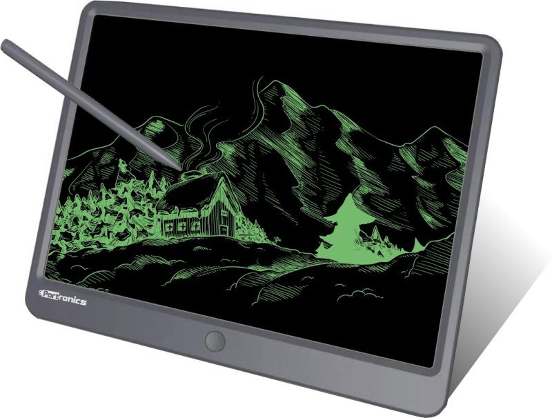 Portronics Ruffpad 15 Re-Writable Lcd Screen (15-Inch) Writing Pad(Grey)