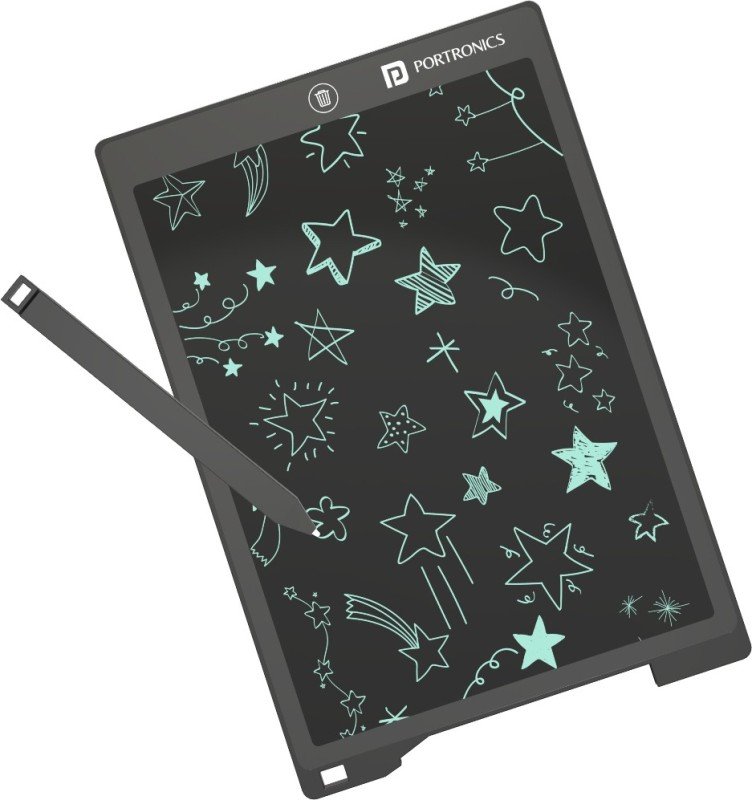 Portronics Ruffpad 12D Re-Writeable 28.6Cm (11.25Inch) Lcd Writing Pad(Black)