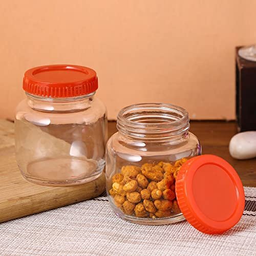 Storehaus Round Glass Jar- With Capacity Of 300 Ml – Kitchen Storage Set Of 6, Storage Jar, Kitchen Organizer, Air Tight, Modular, Food Grade, Multipurpose Jar