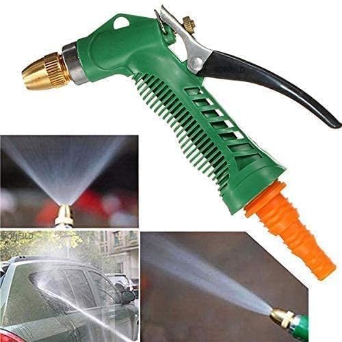 B For Best Green Gun Water Spray Nozzle High Pressure For Car/Bike/Plants |Multi Functional Gardening Spray With Handle Car Wash – Washing Trigger Brass Multi Function Lever Hose Pipe Car, Bike Washing, And Cleaning (Green) Sprayer Garden Folwer Plants Lawn Water Spray Gun Nozzle Gardening High Pressure Sprayer Trigger Garden Washing Car Bike Flower Plants Lawn Plastic Perfect Flower (Green Gun)