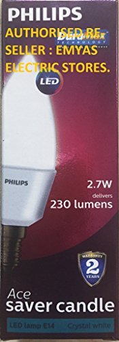 Philips Ace Saver Base E14 2.7-Watt Led Lamp (Pack Of 6, Crystal White)