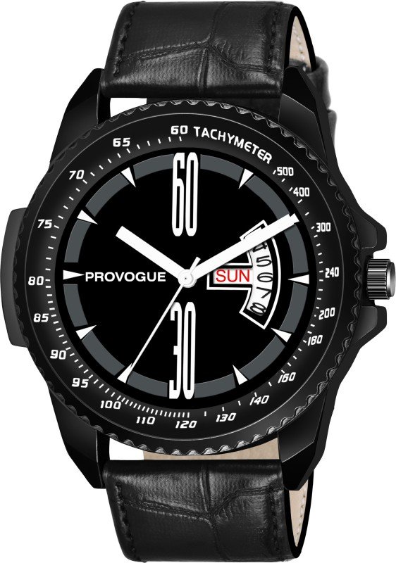 Provogue Prv-109-Black Working Day And Date Analog Watch  – For Men