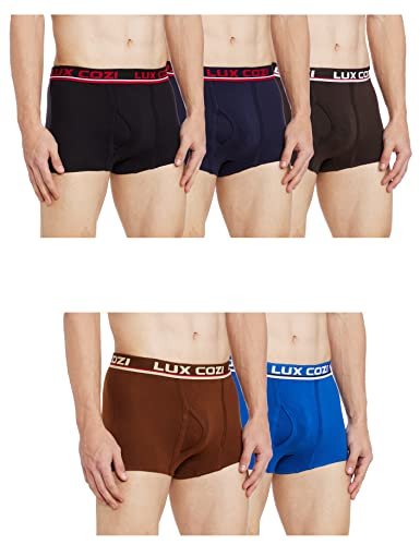Lux Cozi Men’S Cotton Boxers (Pack Of 5) (8904209873293_Cozi_Bigshot_Slp_Drw_90_Assorted) (Color & Prints May Vary)