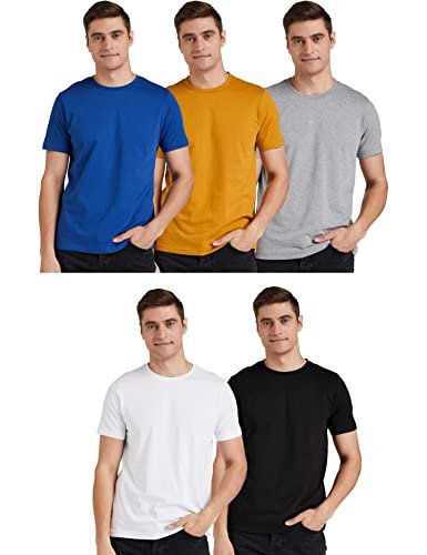 Amazon Brand – Symbol Men’S Solid Regular T-Shirt (Ss19Tshsrnpo5-2_Multicolour1 S)