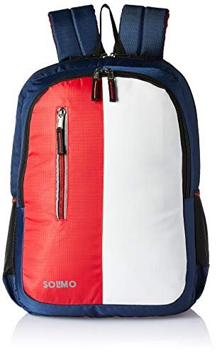 Amazon Brand – Solimo Laptop Backpack For 15.6-Inch Laptops, 28L (Red & White)