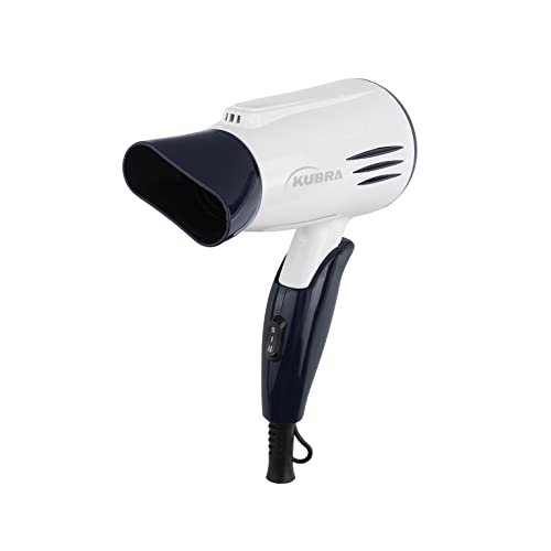 Kubra Kb-128 1200 Watts Hair Dryer With Automatic Overheat Protection With One Detachable Nozzle (Blue And White)