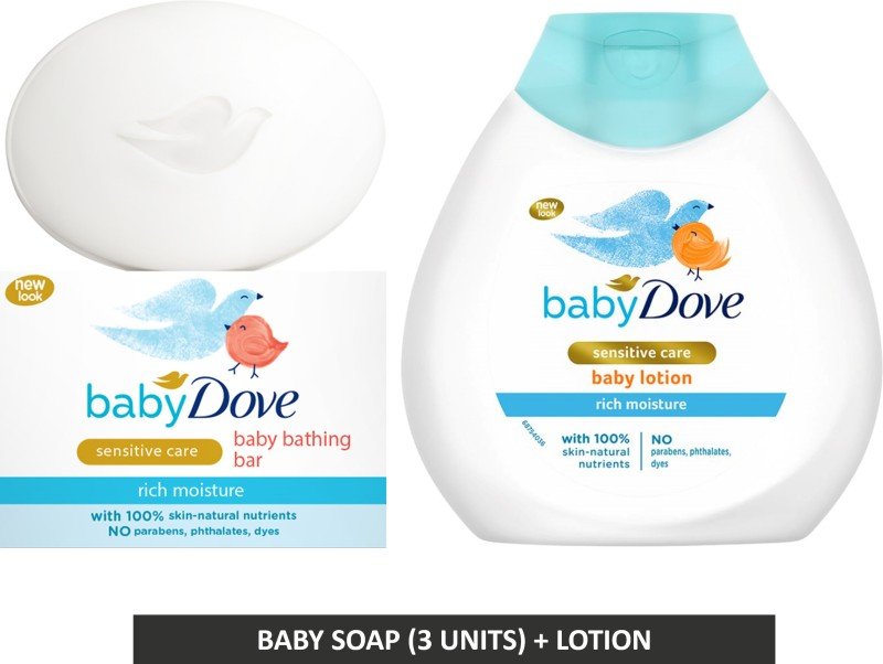Baby Dove Rich Moisture Bathing Bar And Lotion 425Ml(White)