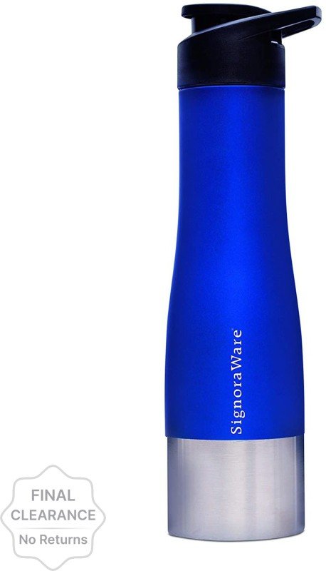 Signoraware Stainless Steel Clark Dual Tone Steel Water Bottle 750 Ml 750 Ml Bottle(Pack Of 1, Blue, Steel)