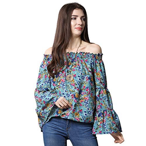 Oomph! Off Shoulder Tops For Women, Blue – Mt239
