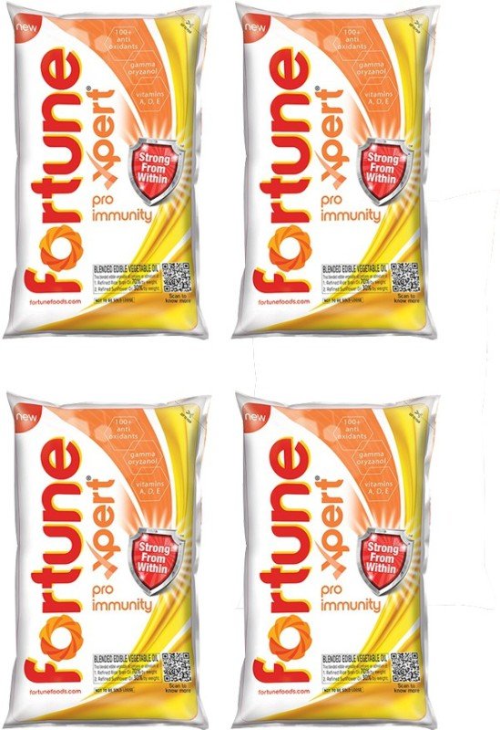 Fortune Xpert Pro Immunity Rice Bran Oil Pouch(4 X 1 L)