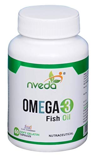 Nveda Omega 3 Fish Oil ( 1000 Mg Omega 3 , With 180 Mg Epa & 120 Mg Dha) (Pack Of 60 Softgels)