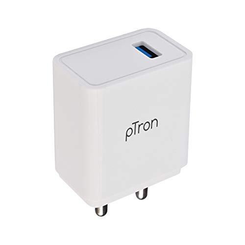 Ptron Volta Plus 17W Usb Smart Charger, Made In India, Bis Certified, Fast Charging Power Adaptor Without Cable For All Ios & Android Devices – (White)