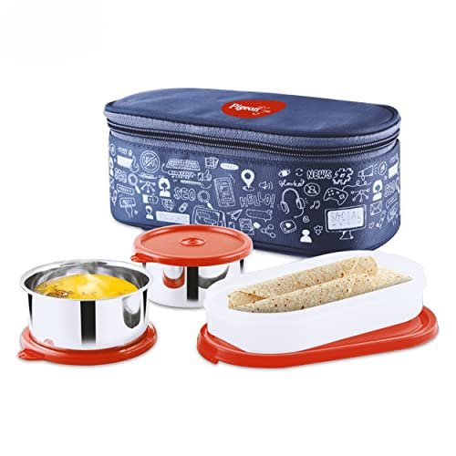 Pigeon Fresh Meal Stainless Steel Lunch Box Pack Of 3 – Blue