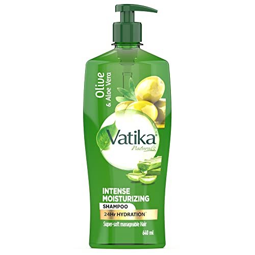 Dabur Vatika Aloe Vera & Olive Intense Moisturising Shampoo – 640Ml | Upto 24 Hour Hydration | No Parabens & Silicones | With Goodness Of Vitamin E | Nourishes And Strengthens Hair, And Prevents Dryness
