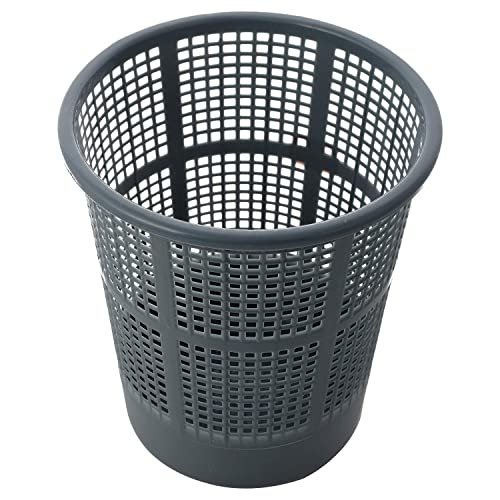 Kuber Industries Mesh Dustbin|Plastic Open Garbage Basket|Portable Round Trash Can For Kitchen|Office|College|5 Liter (Grey)