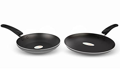 Greenchef Duo Pack ( Grey ) Cookware Set, Fry Pan And Flat Tawa