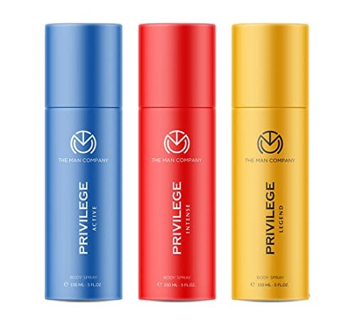 The Man Company Privilege Deodorants For Men – Active, Legend & Intense, Premium Long Lasting Fragrance, Pack Of 3 (150Ml)