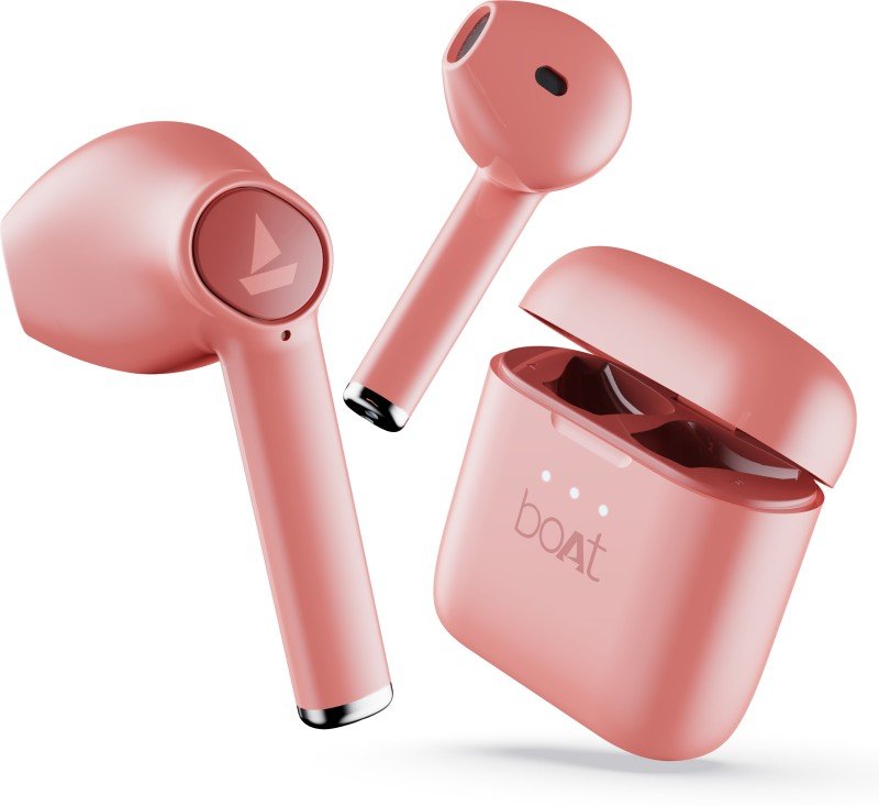 Boat Airdopes 131 With Upto 60 Hours And Asap Charge Bluetooth Headset(Cherry Blossom, True Wireless)