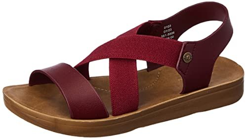 Bata Womens Aerial Sandal Flat Maroon Sandal Uk 7 (5615506)