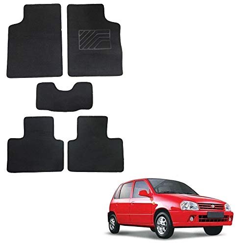 Oshotto/Matcon Carpet Foot Mat Compatible With Maruti Suzuki Zen (Set Of 5, Black)