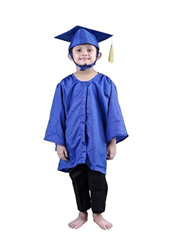 Bookmycostume Blue Graduate Convocation Graduation Day Gown Kids & Adults Fancy Dress Costume 3-4 Years