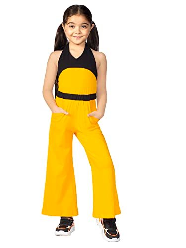 Naughty Ninos Girl’S Rayon Trousers Suit (Nn00236Drs_Yellow_3-4 Years)