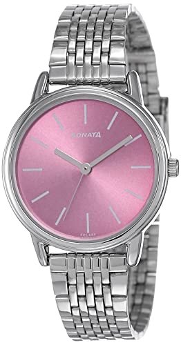Sonata Pink Dial Analog Watch For Women-8170Sm05