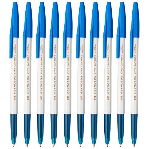Reynolds 045 Ball Pens | Fine Point (0.7Mm) | Blue Ink | 10 Count